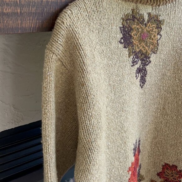 L.L. Bean Fall 100% Wool Cardigan Shawl Neck Fall Sweater Thanksgiving Outfit - Picture 3 of 4